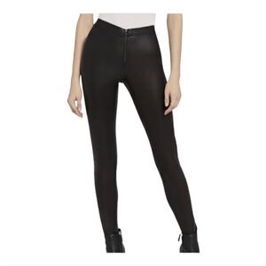 Alice + Olivia Lamb Leather Front Zip Leggings Size 2